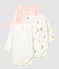 Babies' Long-Sleeved Wrapover Organic Cotton Bodysuits - 3-Pack variante 1